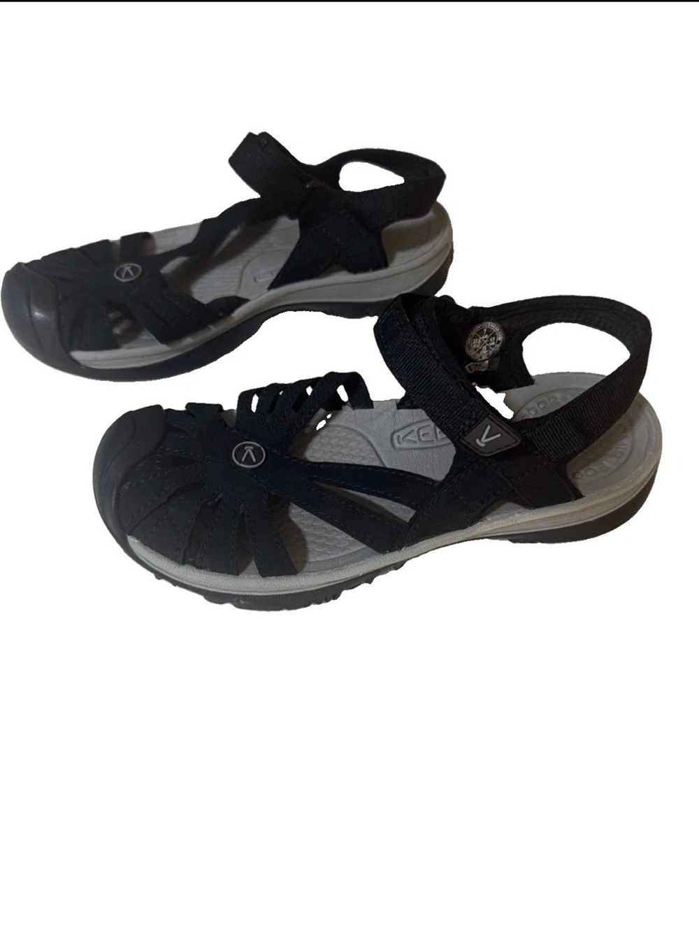 KEEN Rose Strappy Water Athletic Hiking Walking Sandals Black Gray Sz 7